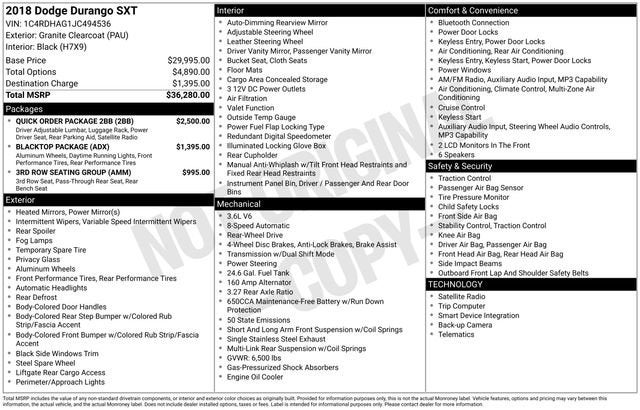 2018 Dodge Durango SXT