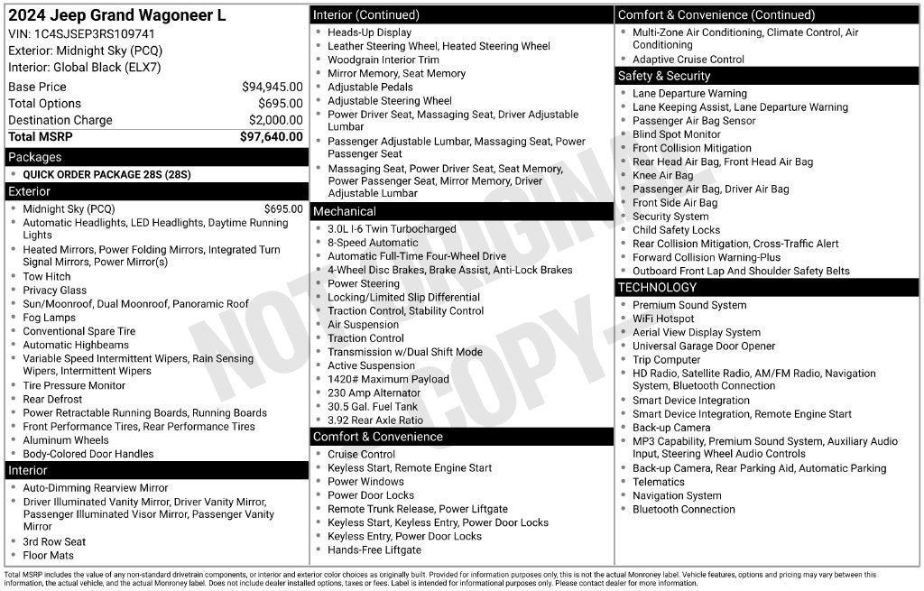 2024 Jeep Grand Wagoneer L BASE