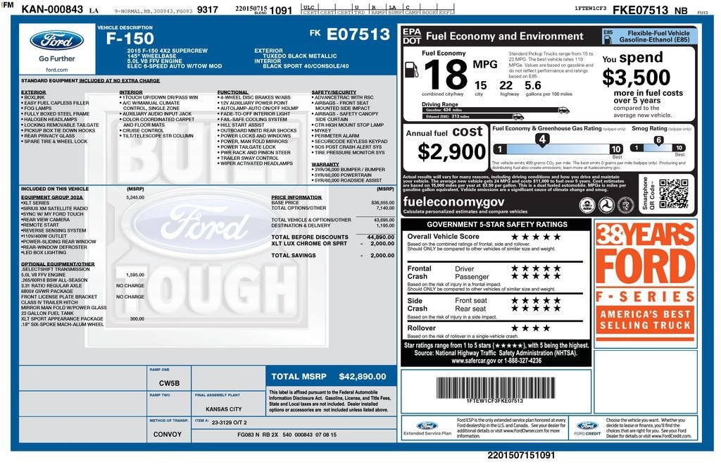 2015 Ford F-150 XL