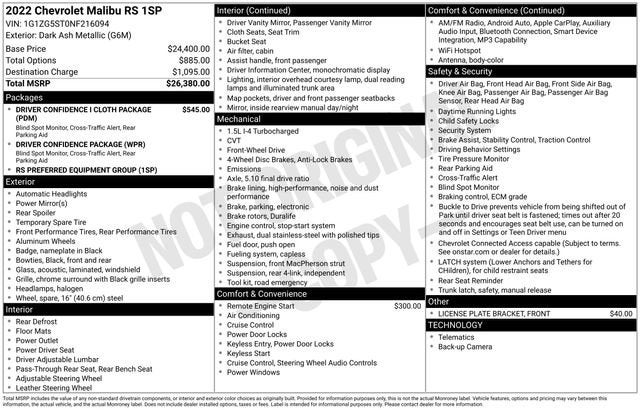 2022 Chevrolet Malibu RS