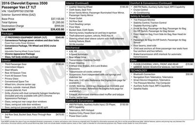 2016 Chevrolet Express Passenger 3500 LT