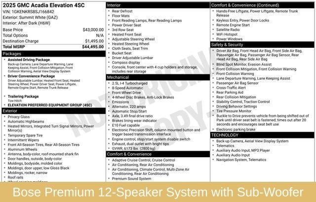 2025 GMC Acadia Elevation
