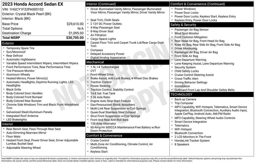 2023 Honda Accord Sedan EX