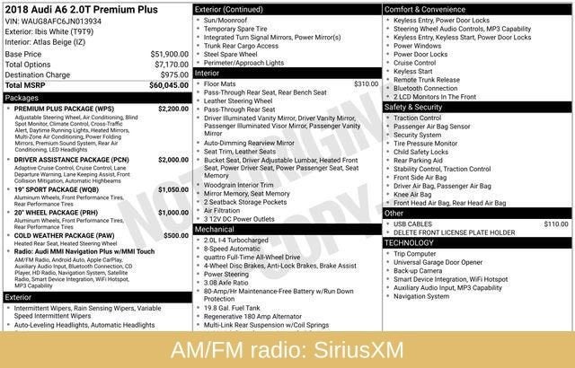 2018 Audi A6 Premium Plus