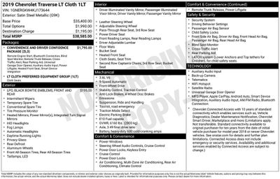 2019 Chevrolet Traverse LT Cloth w/1LT