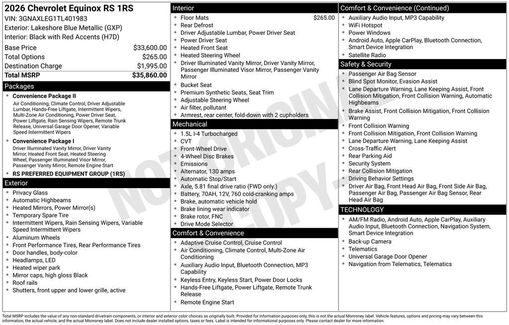 2026 Chevrolet Equinox RS