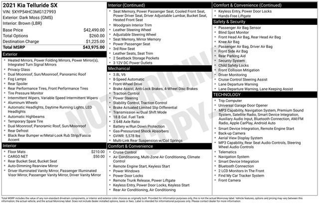 2021 Kia Telluride SX
