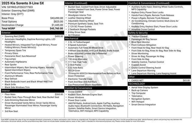 2025 Kia Sorento X-Line SX