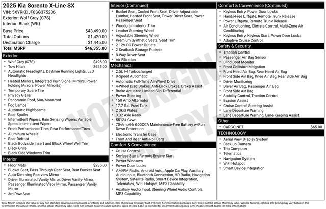 2025 Kia Sorento X-Line SX