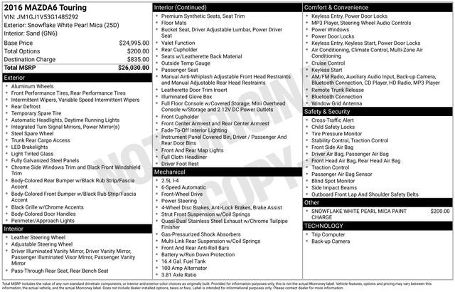 2016 Mazda Mazda6 i Touring