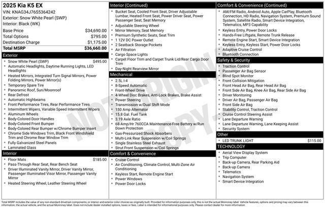 2025 Kia K5 EX