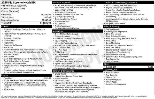 2025 Kia Sorento Hybrid EX