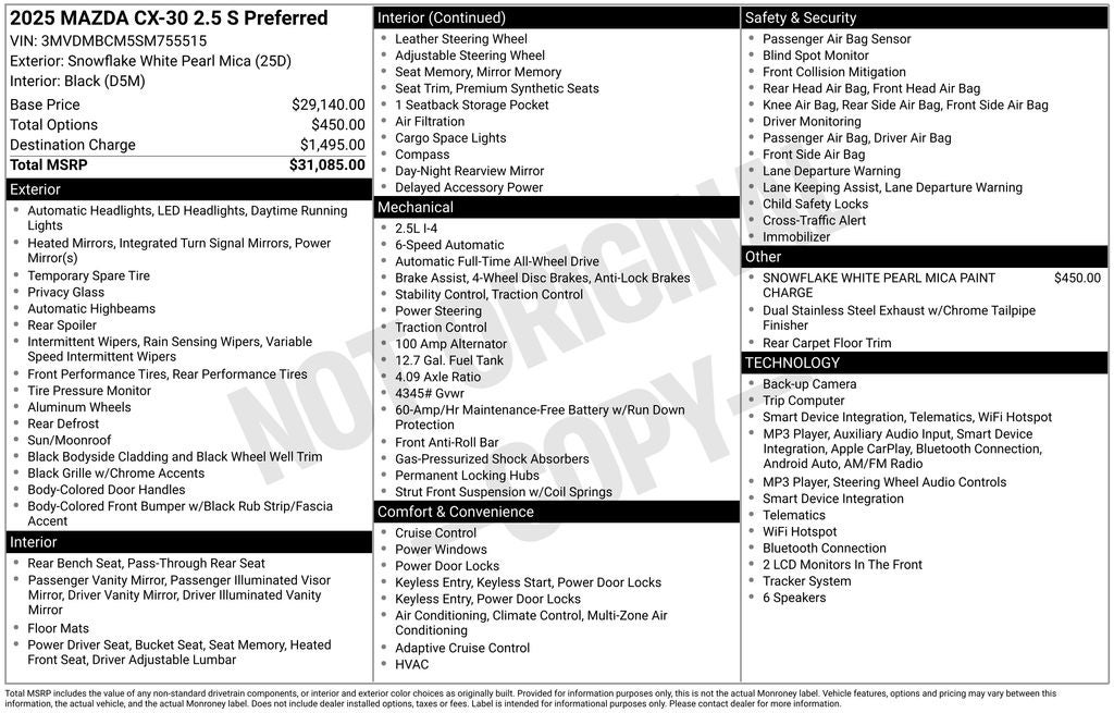 2025 Mazda Mazda CX-30 2.5 S Preferred Package