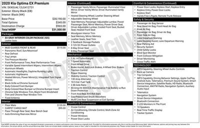 2020 Kia Optima EX Premium Turbo