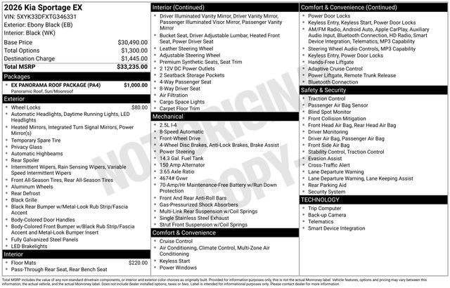 2026 Kia Sportage EX