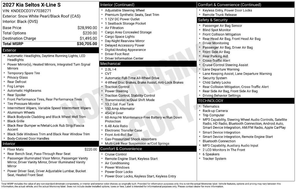 2027 Kia Seltos X-Line S