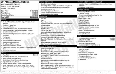 2017 Nissan Maxima Platinum