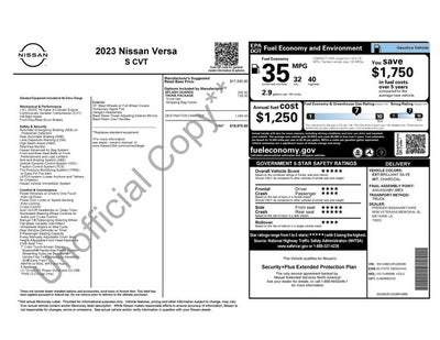 2023 Nissan Versa 1.6 S