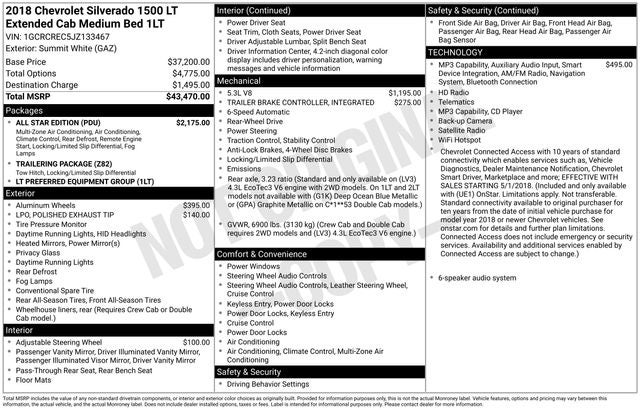 2018 Chevrolet Silverado 1500 LT