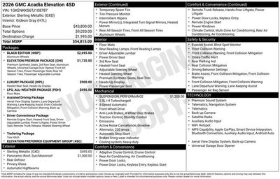 2026 GMC Acadia FWD Elevation