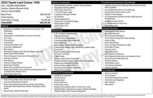 2025 Toyota Land Cruiser 4WD (Natl)