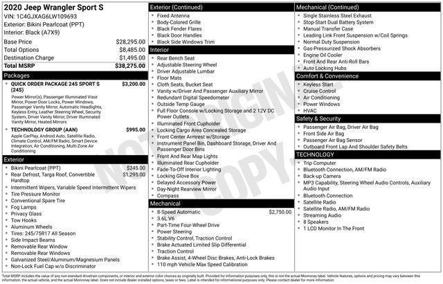 2020 Jeep Wrangler Sport S 4x4