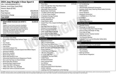 2024 Jeep Wrangler Sport S