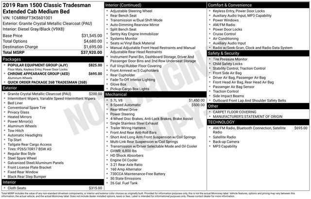 2019 RAM 1500 Classic Tradesman