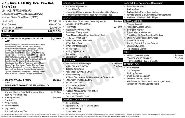 2025 RAM 1500 Big Horn/Lone Star