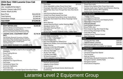 2026 RAM 1500 Laramie Crew Cab 4x4 5'7' Box