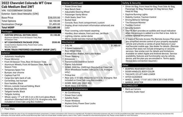 2022 Chevrolet Colorado Work Truck