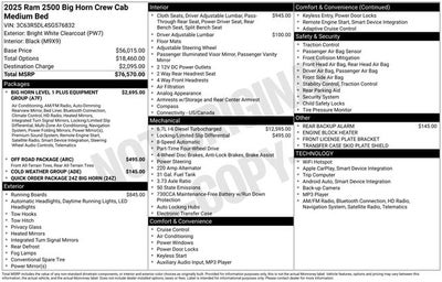 2025 RAM 2500 Big Horn Crew Cab 4x4 6'4' Box