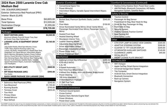 2024 RAM 2500 Laramie Crew Cab 4x4 6'4' Box
