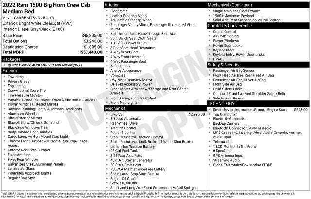 2022 RAM 1500 Big Horn/Lone Star
