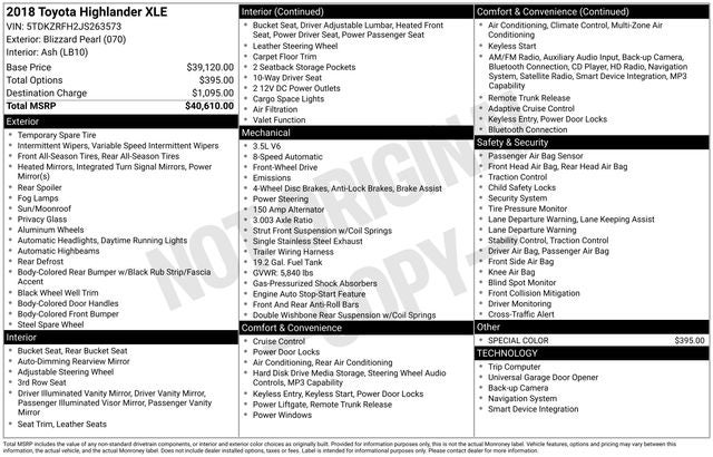 2018 Toyota Highlander XLE