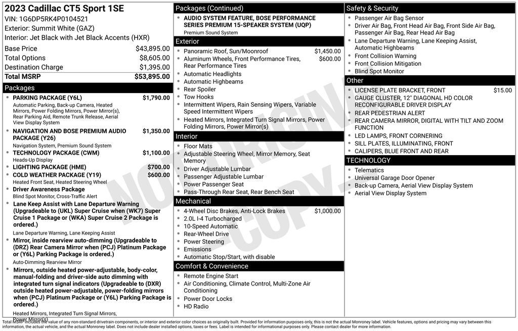 2023 Cadillac CT5 Sport