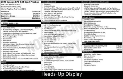 2026 Genesis G70 3.3T Sport Prestige