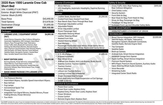 2020 RAM 1500 Laramie