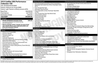 2015 Cadillac SRX Performance