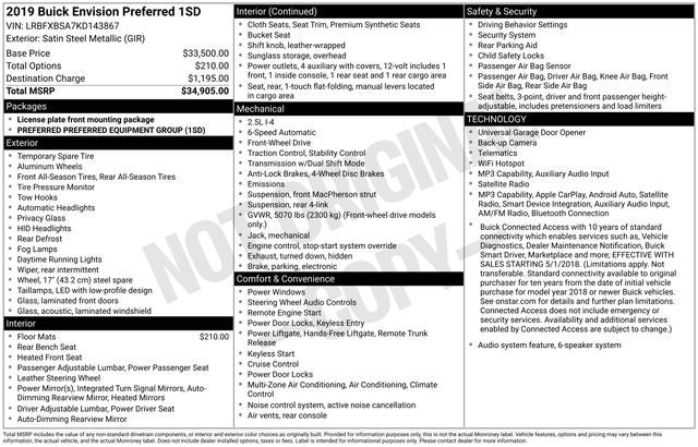 2019 Buick Envision Preferred