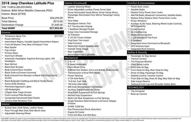 2018 Jeep Cherokee Latitude Plus