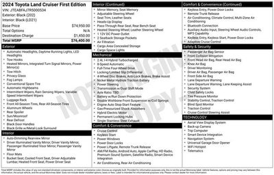 2024 Toyota Land Cruiser First Edition