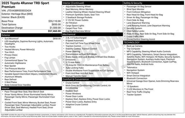 2025 Toyota 4Runner TRD Sport Premium