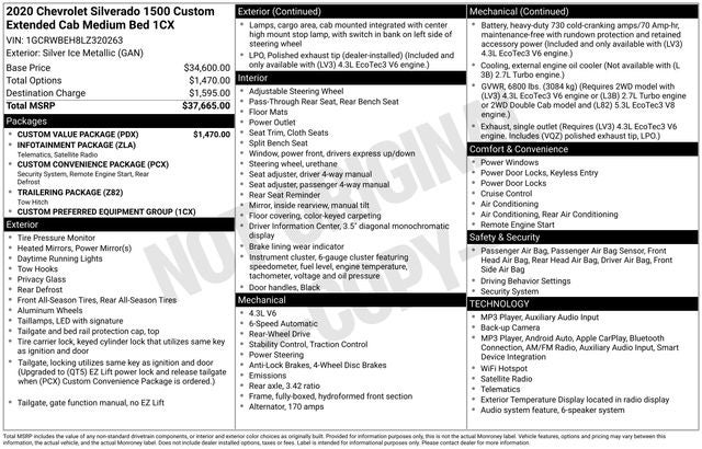 2020 Chevrolet Silverado 1500 Custom