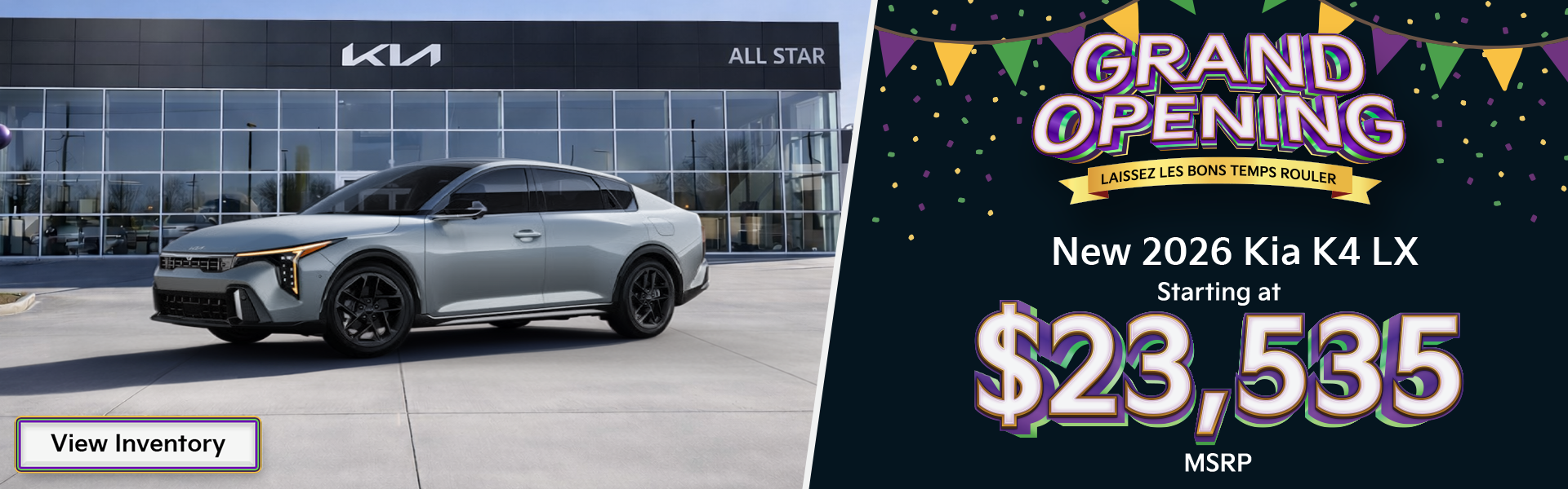 New 2026 Kia K4 LX